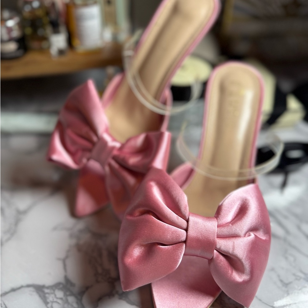 Elegant Pink Bow Women Shoes